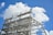 Building framework under a blue sky with clouds
