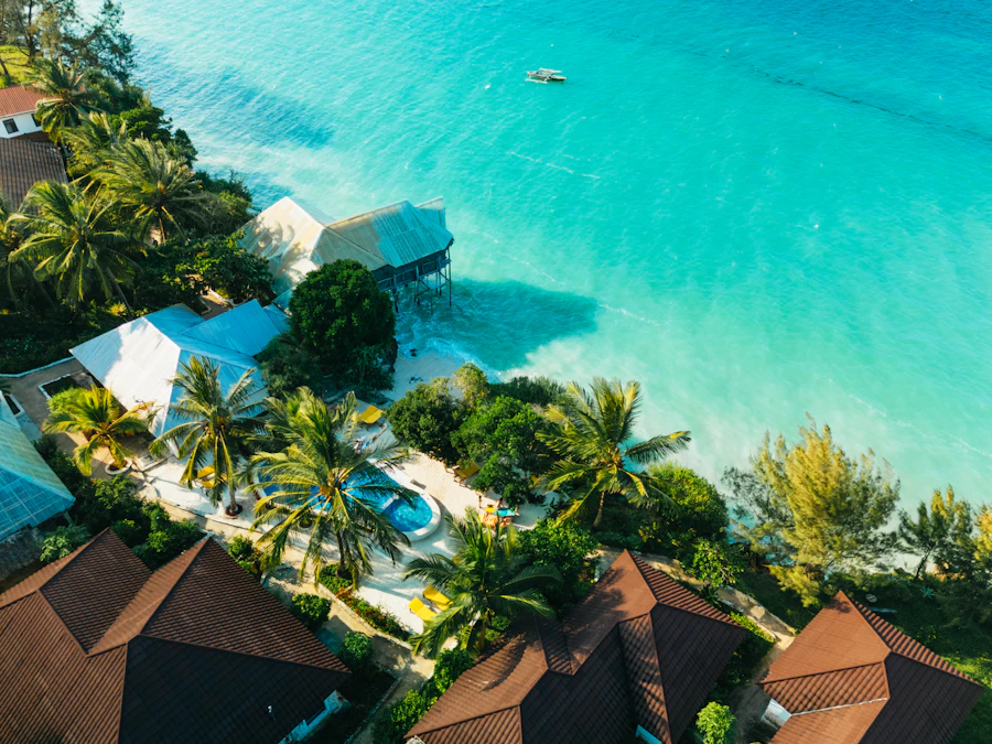 Turquoise water along the Zanzibar coast