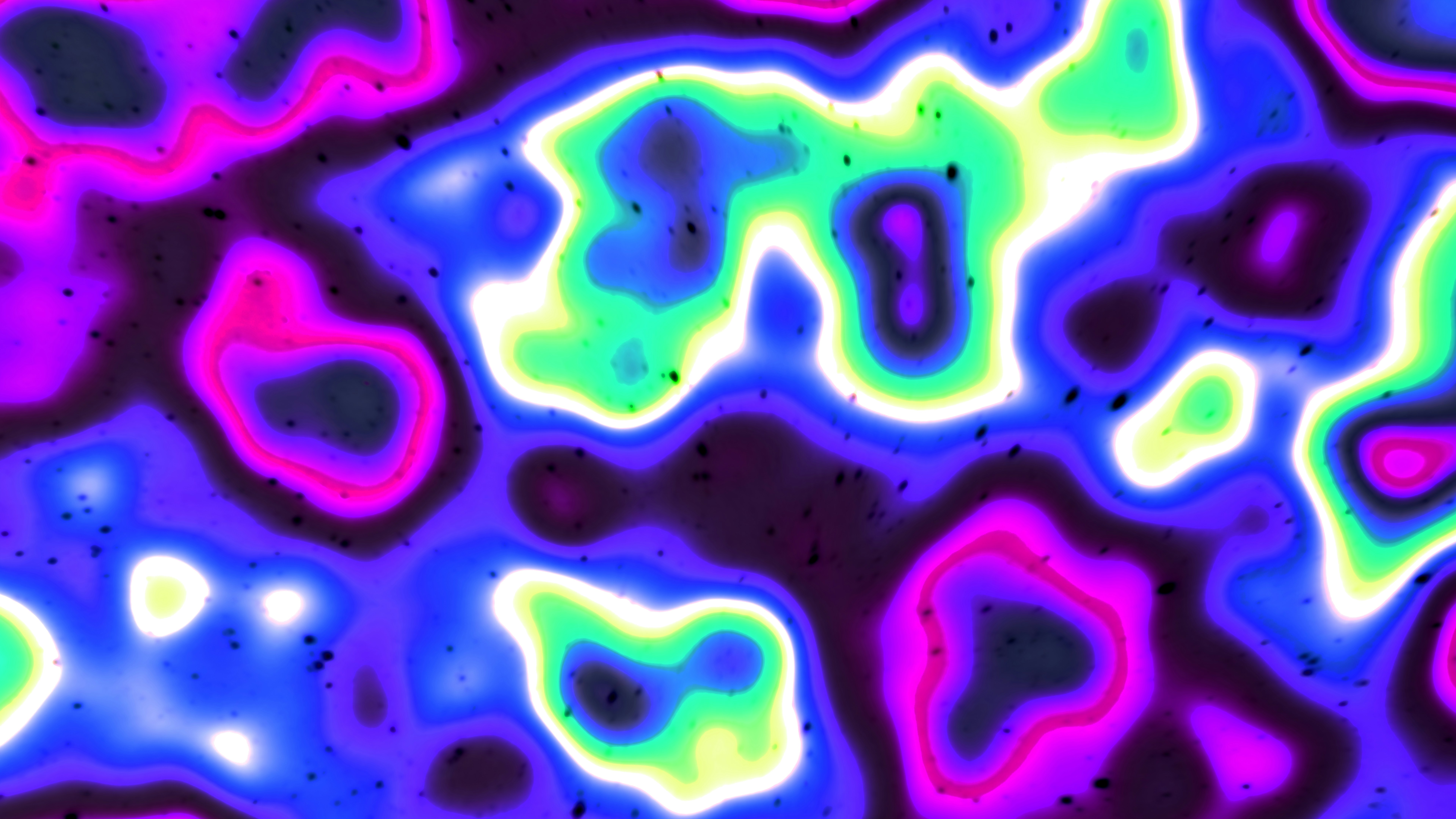 Abstraktes Muster aus leuchtenden Neonfarben mit dunklem Hintergrund