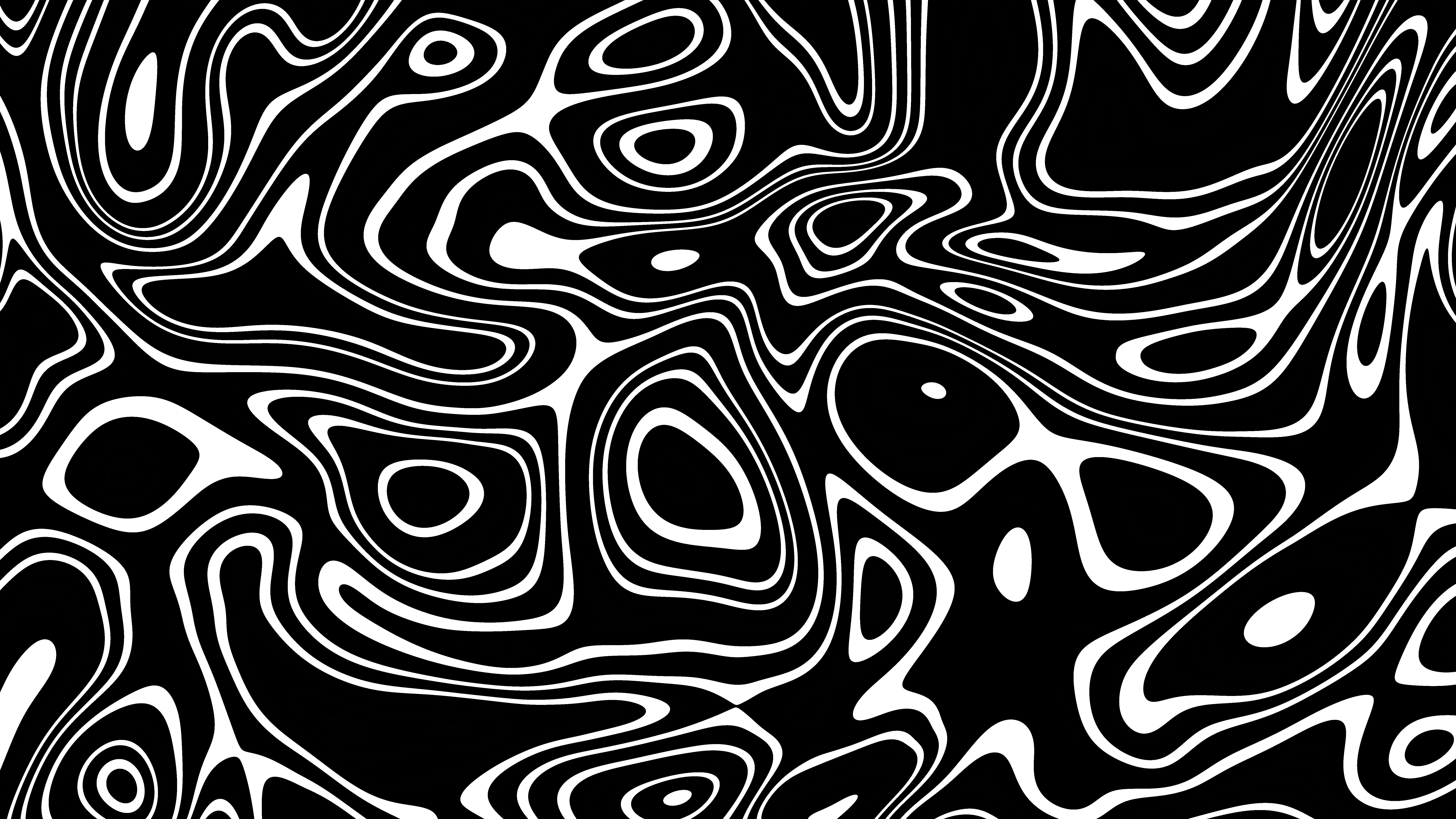 Abstract black and white swirling pattern
