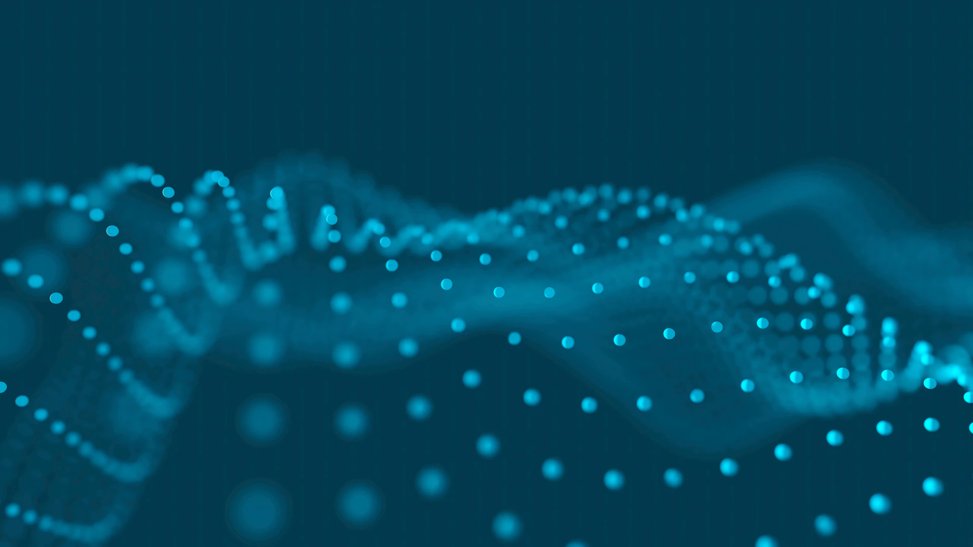 Abstract blue digital wave pattern with glowing dots