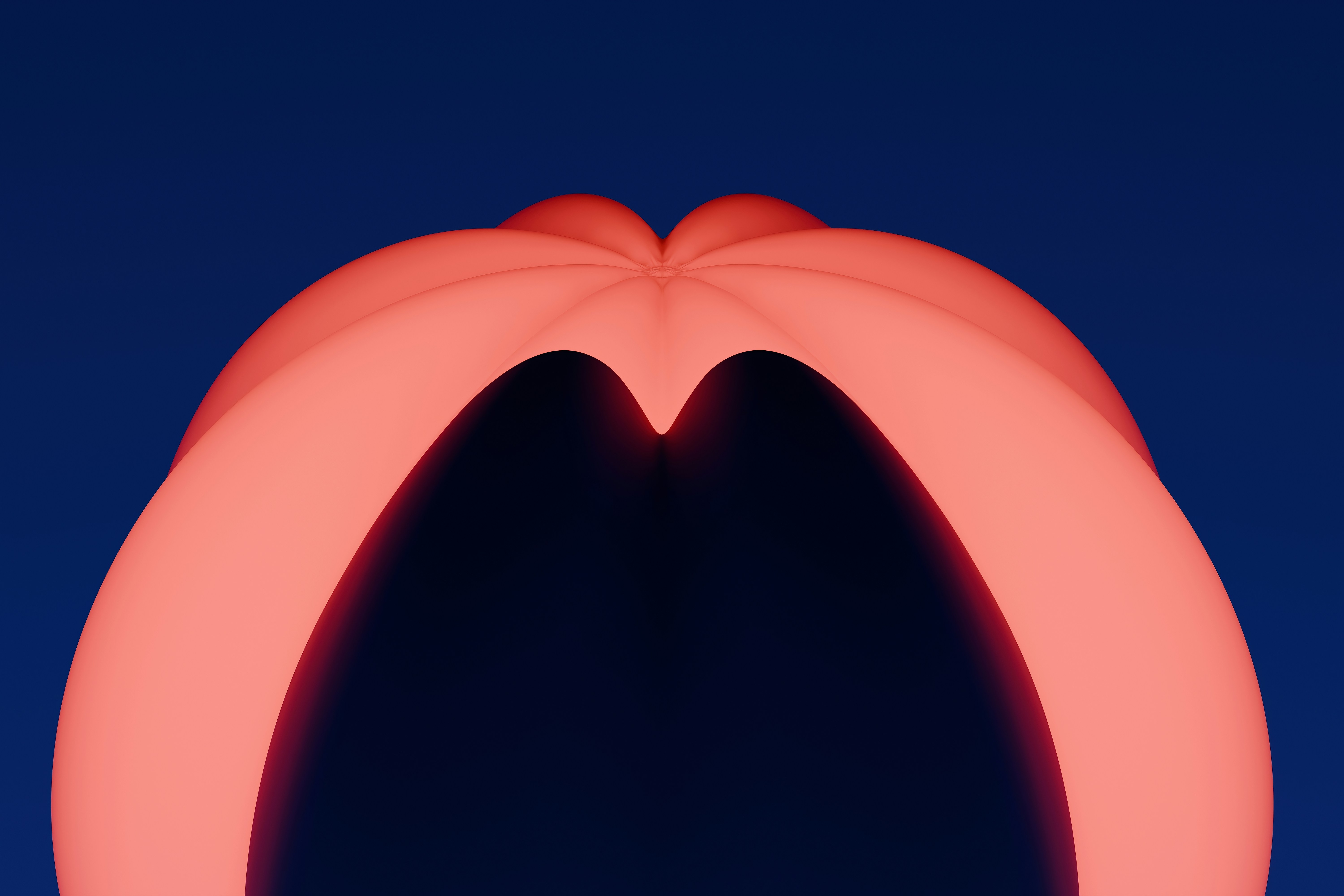 혀가 쓰라릴 때 의심해야 하는 원인 - Abstract glowing red shape against dark blue background