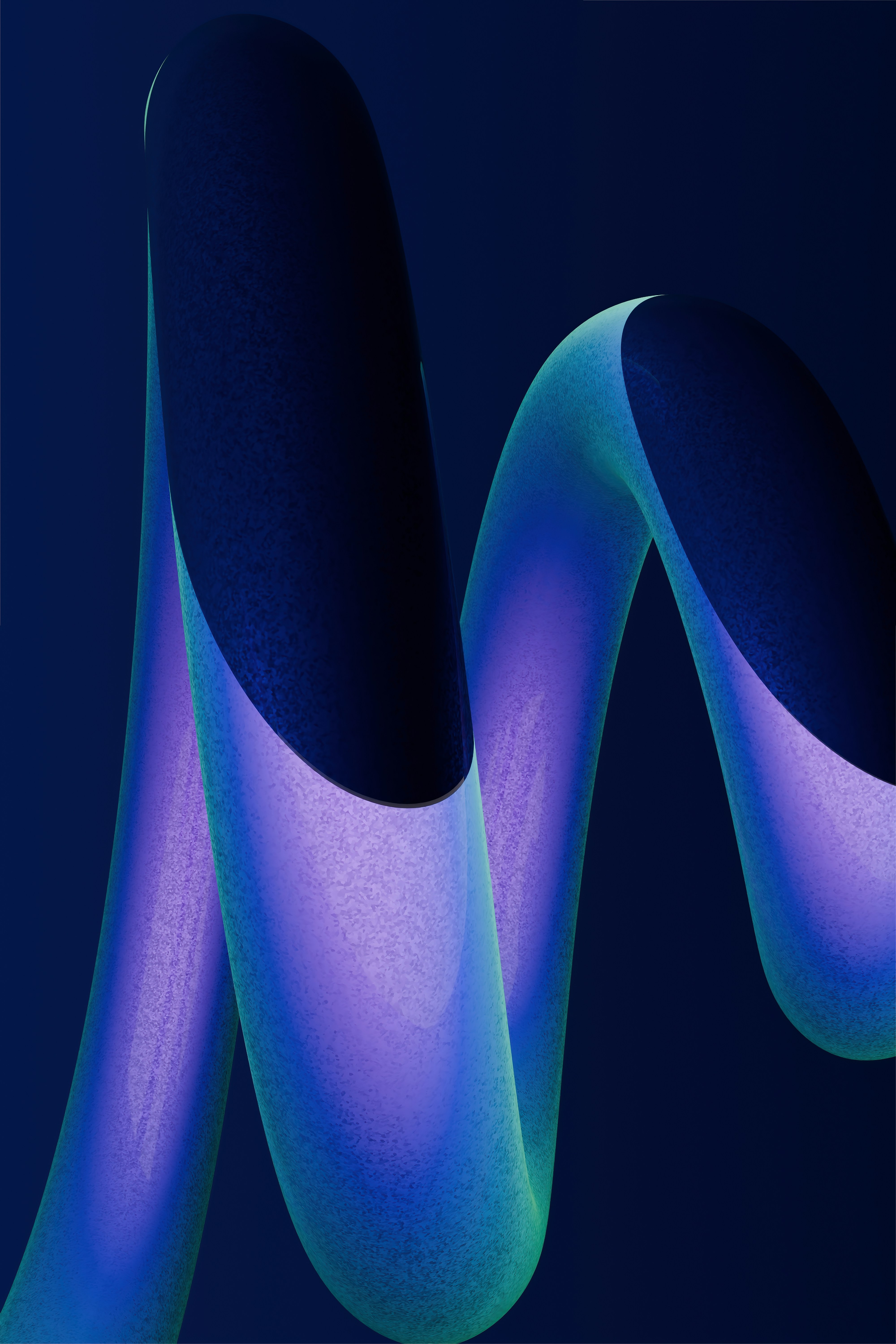 Abstract blue and purple ribbon on dark background