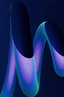 Abstract blue and purple ribbon on dark background