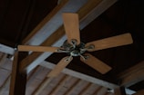 Wooden ceiling fan with five blades