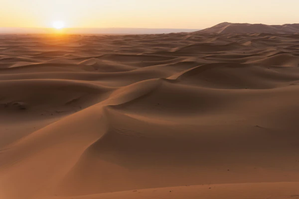 Dunes de l'Erg Chebbi au coucher du soleil, Merzouga