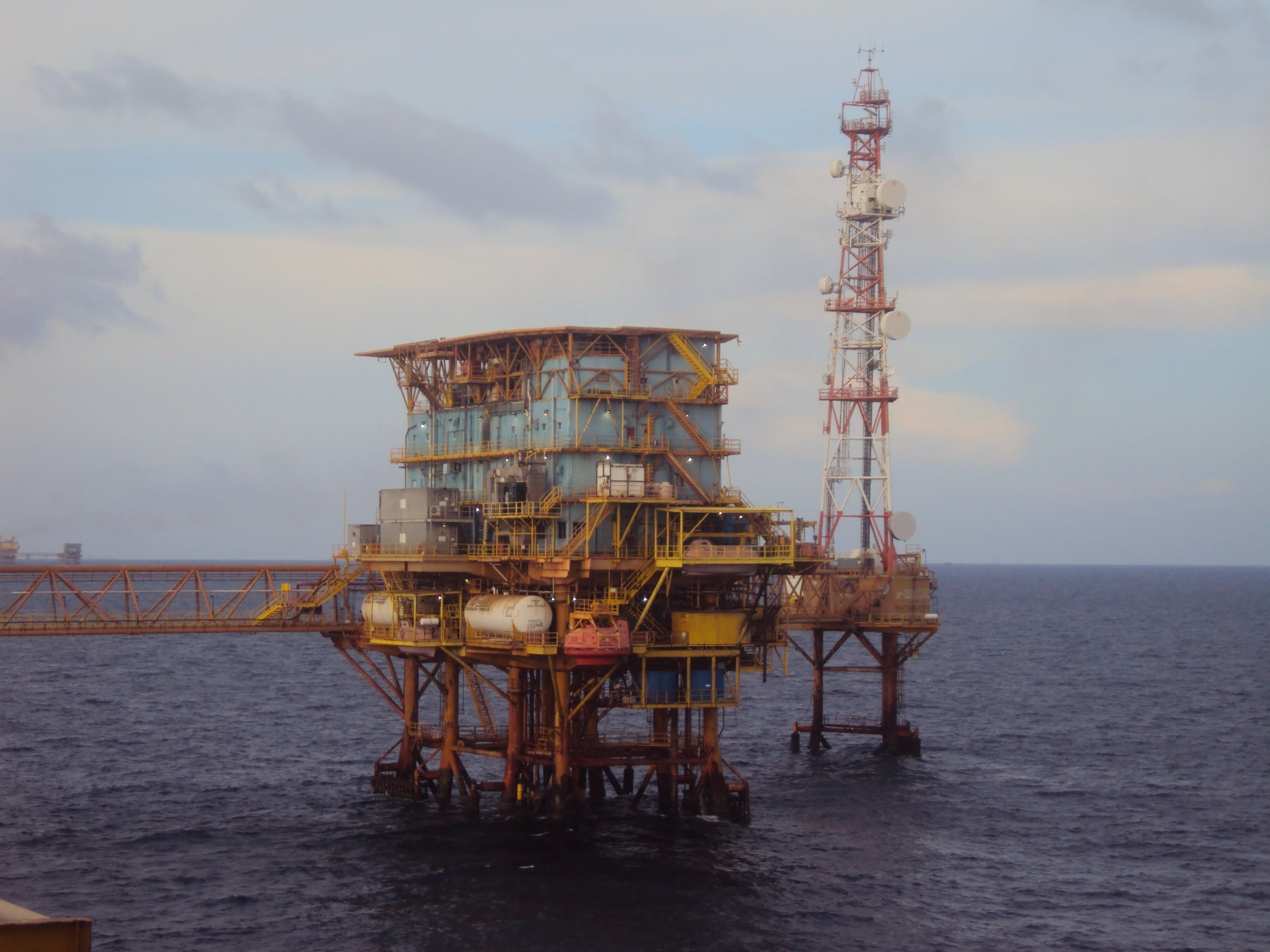 Offshore oil platform in the ocean