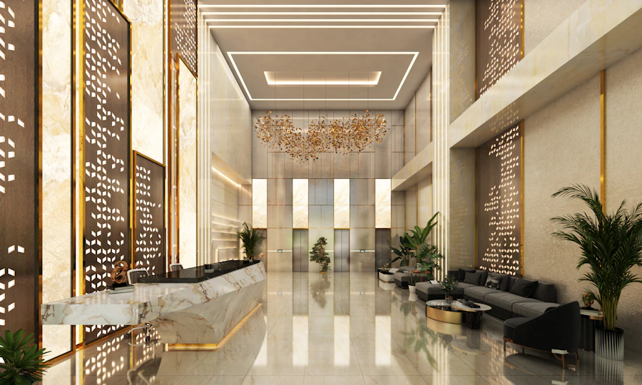 Luxury building lobby