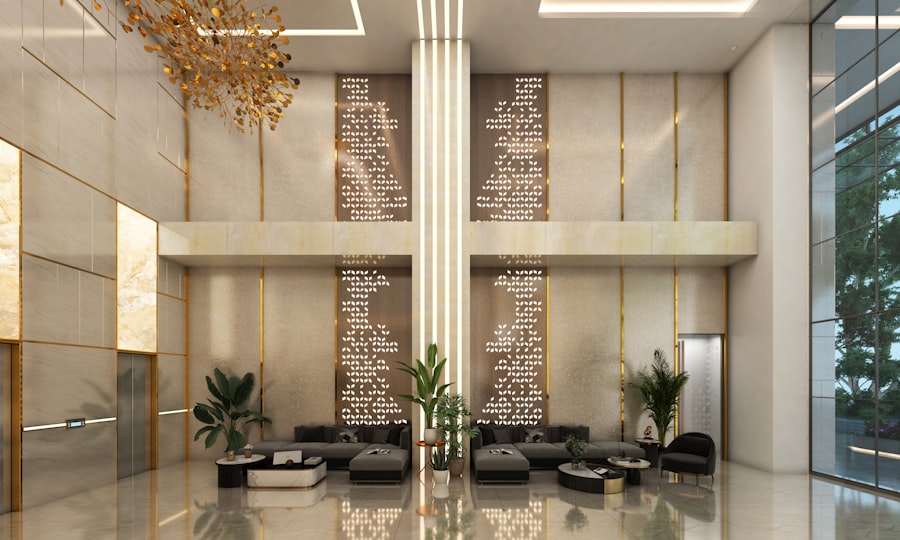 Luxury hotel lobby