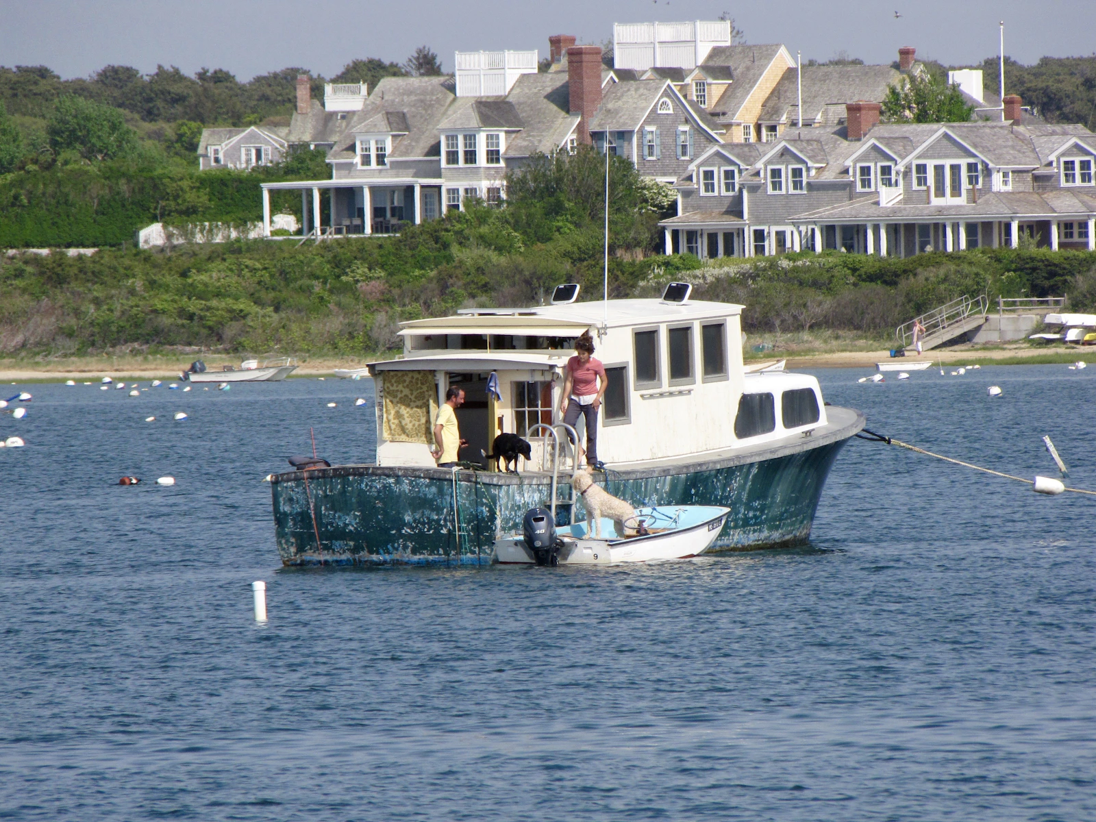 Boat and harbor scene in Nantucket, Massachusetts