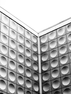 Geometric pattern of circles on building facade