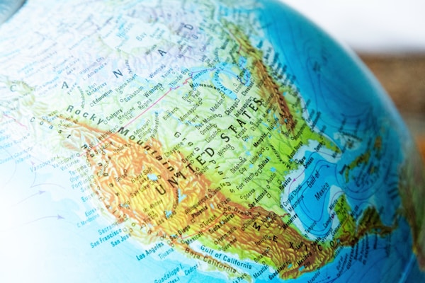 地球儀のクローズアップ