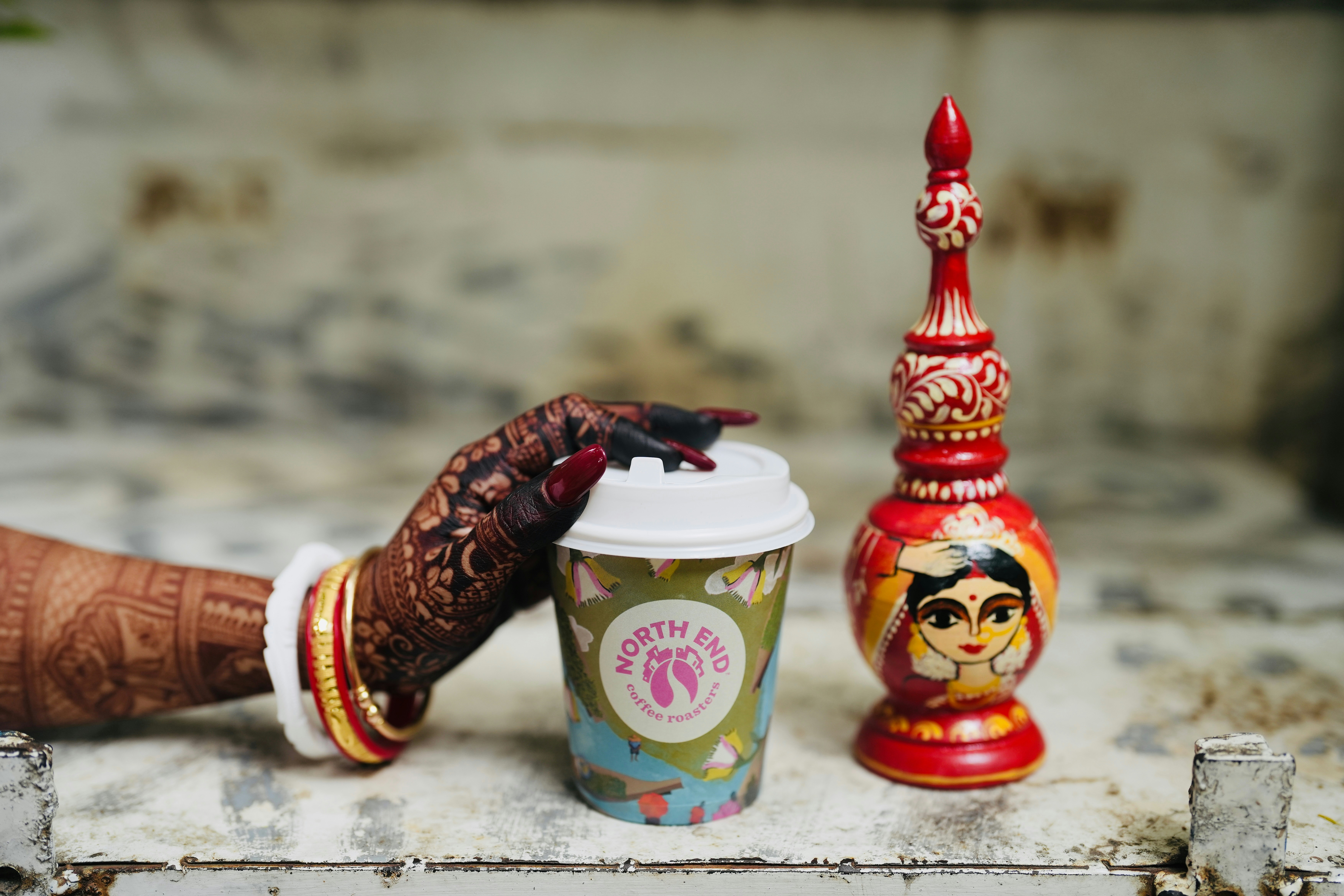 Hand-painted miniature bride character with intricate details