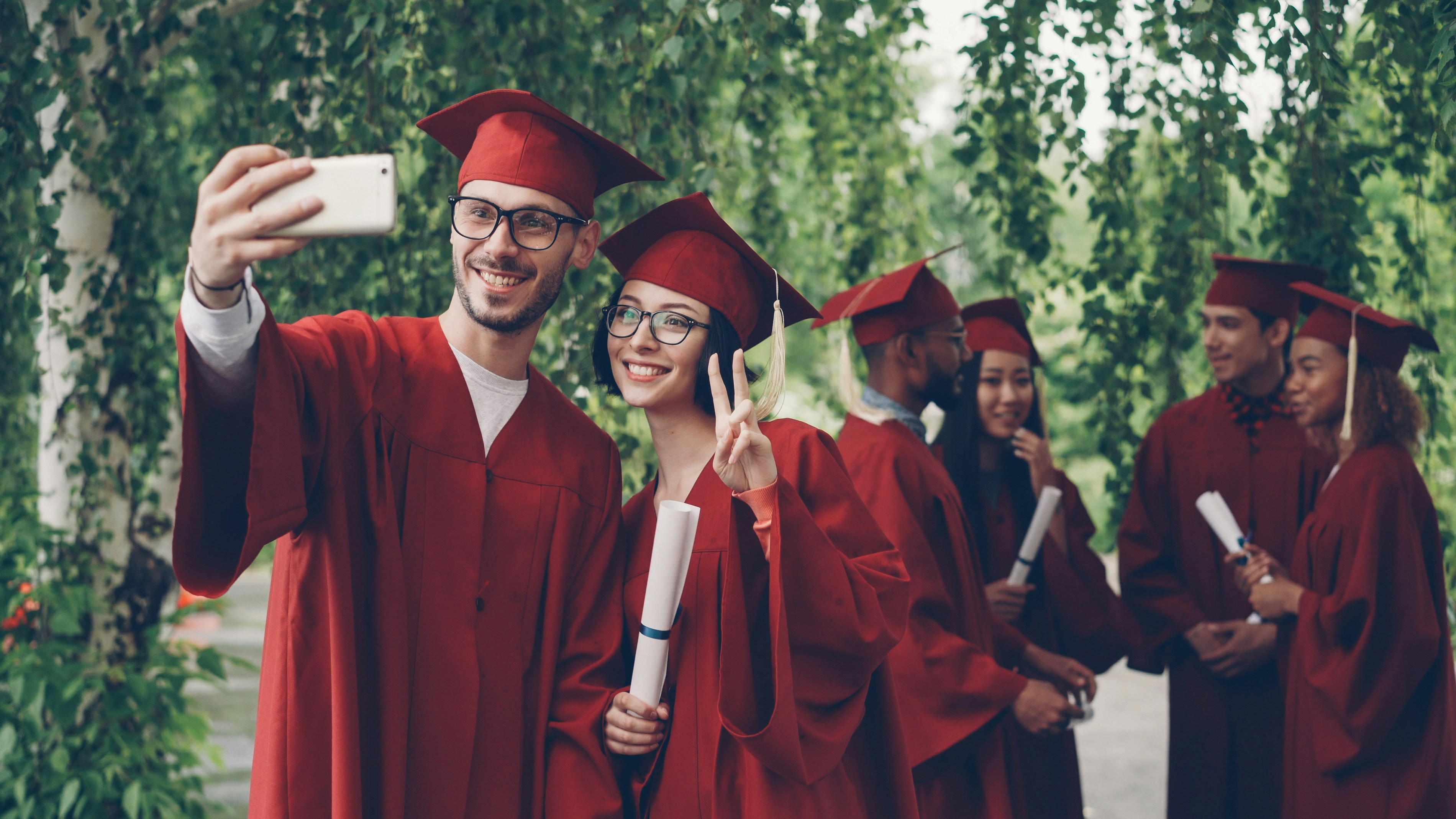 Graduating students celebrating