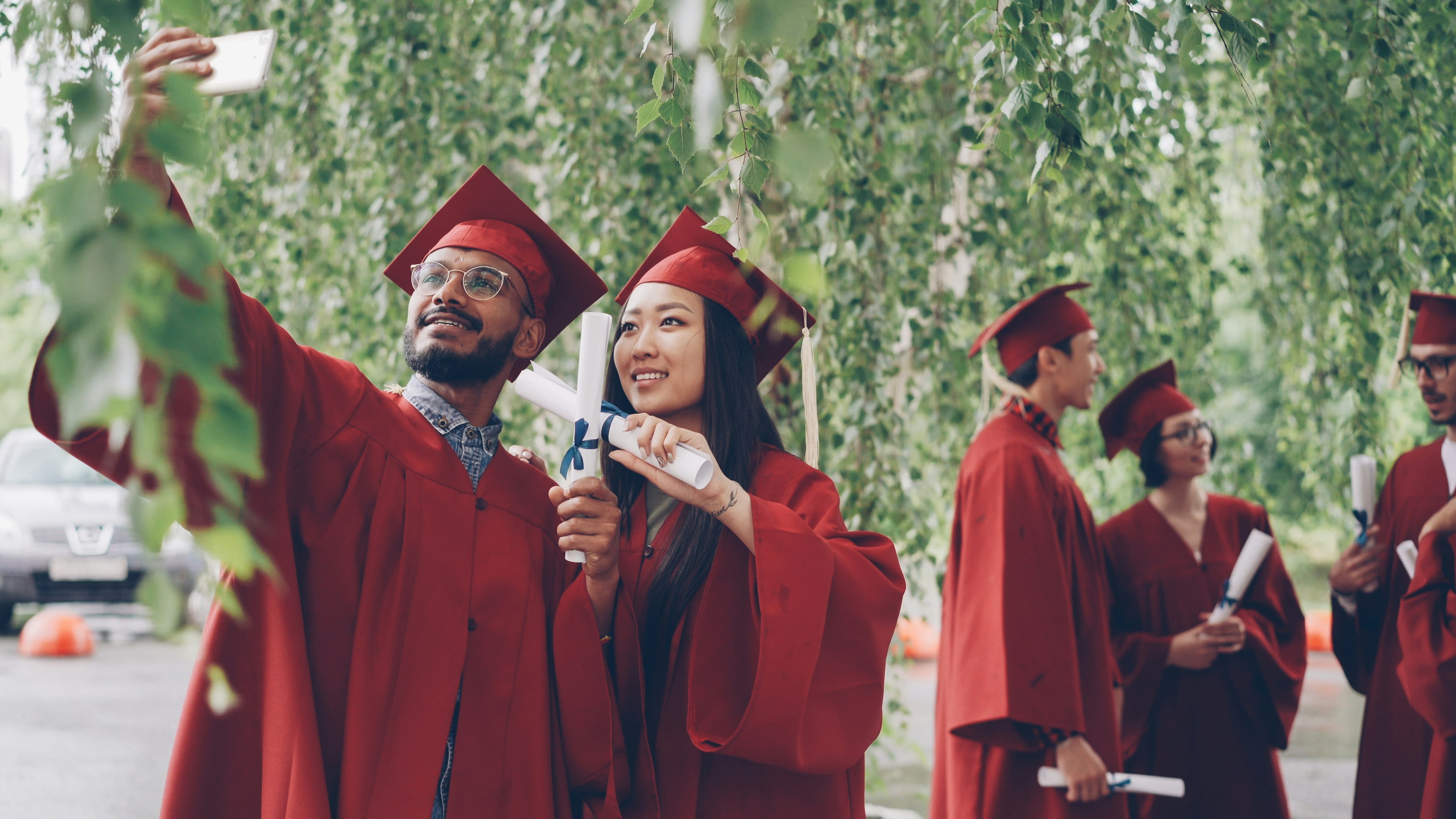 Graduating students celebrating