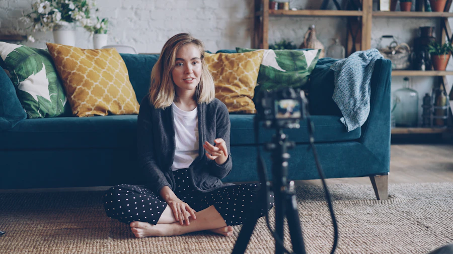 Lifestyle content creator recording a vlog