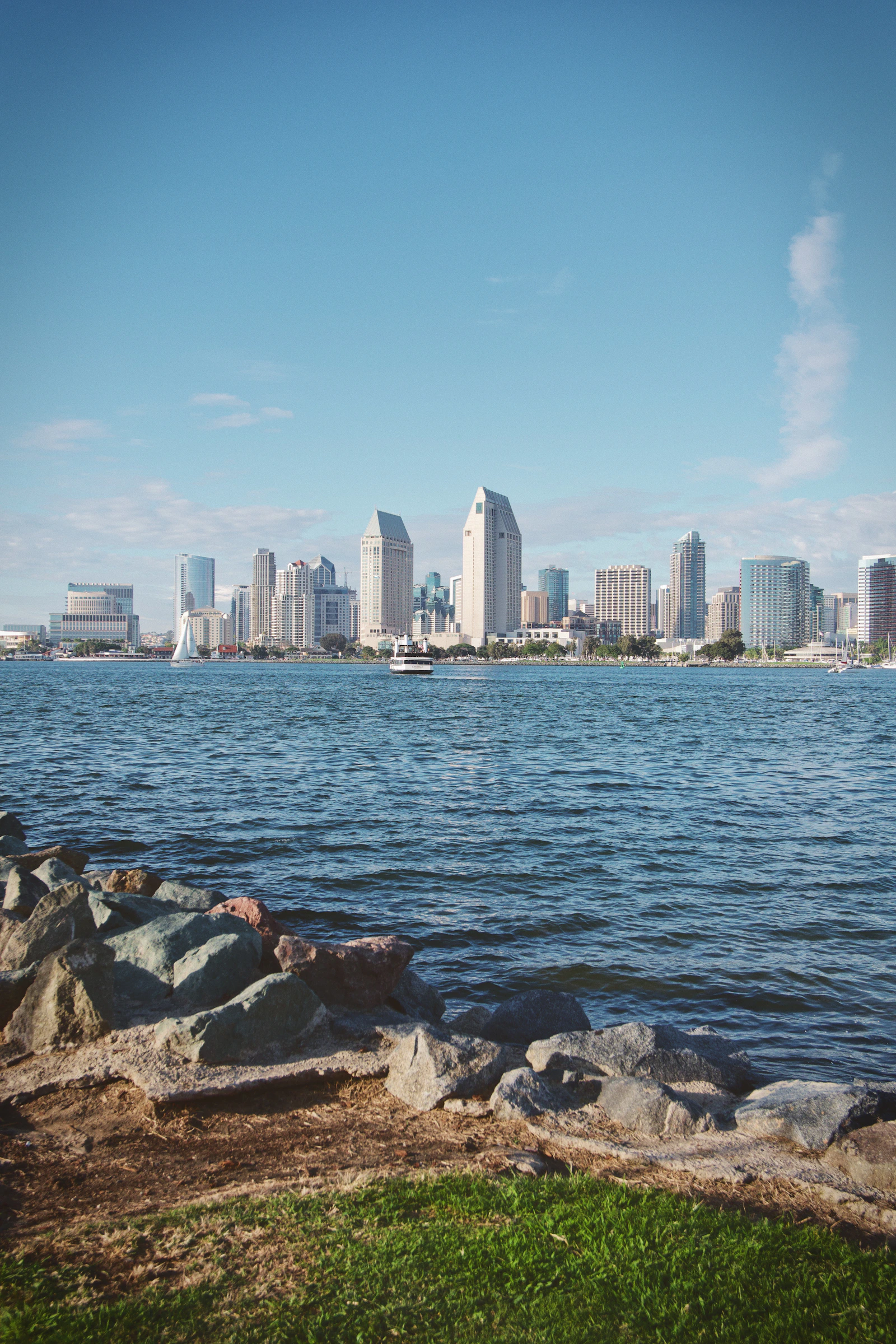 San Diego skyline viewed across the harbor in California