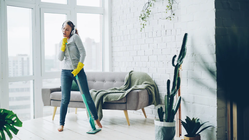 Living-space cleaning — illustrative stock photograph