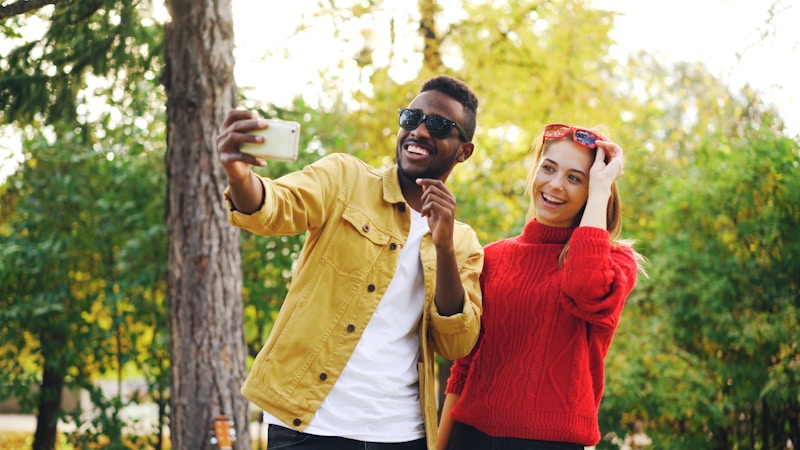 Park selfie outdoors
