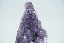 Close-up of a purple amethyst geode cluster