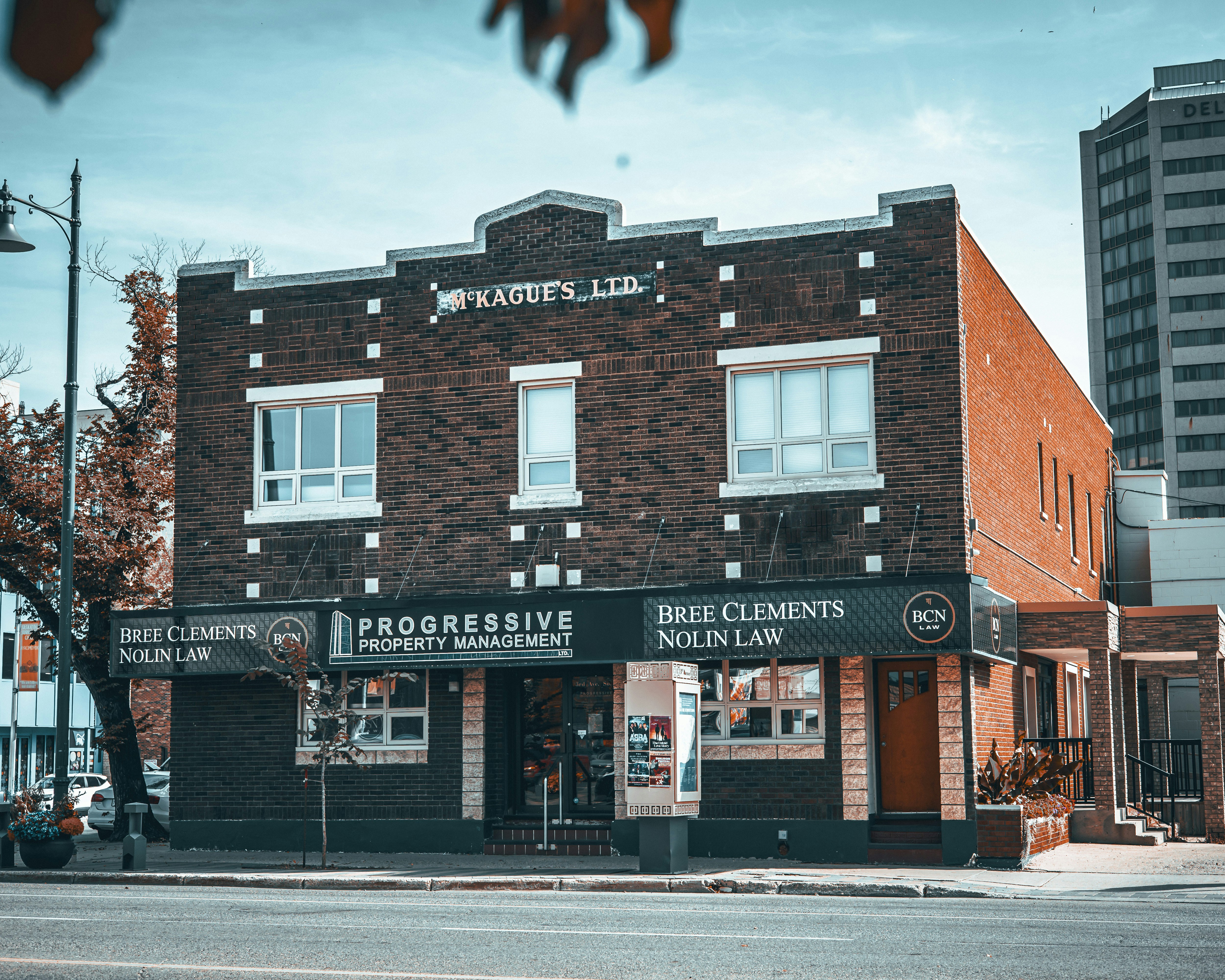 Brick building with \