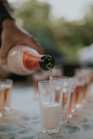 Sparkling wine being poured into glasses