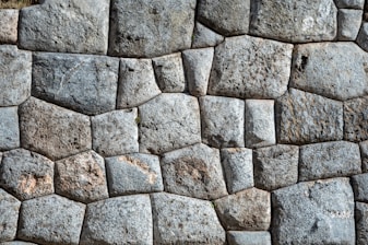 Intricately fitted stone wall with polygonal blocks