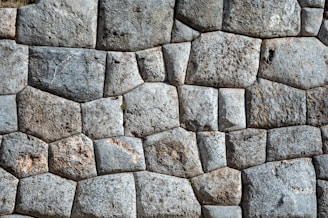 Intricately fitted stone wall with polygonal blocks