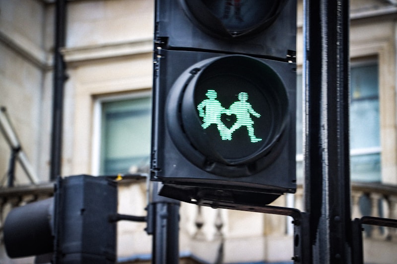 Couple symbol on traffic light
