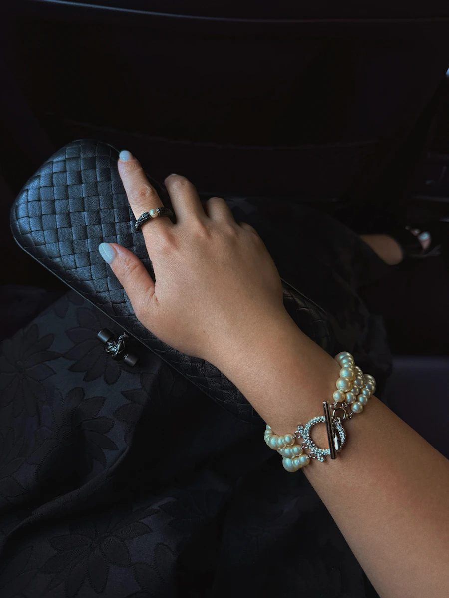 Jet Beaded Wristlet