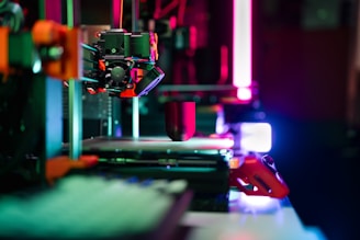 Close-up of a 3D printer in operation