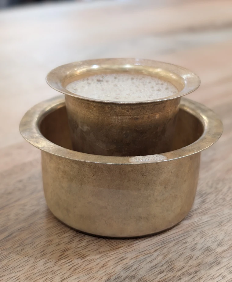 Traditional brass filter coffee