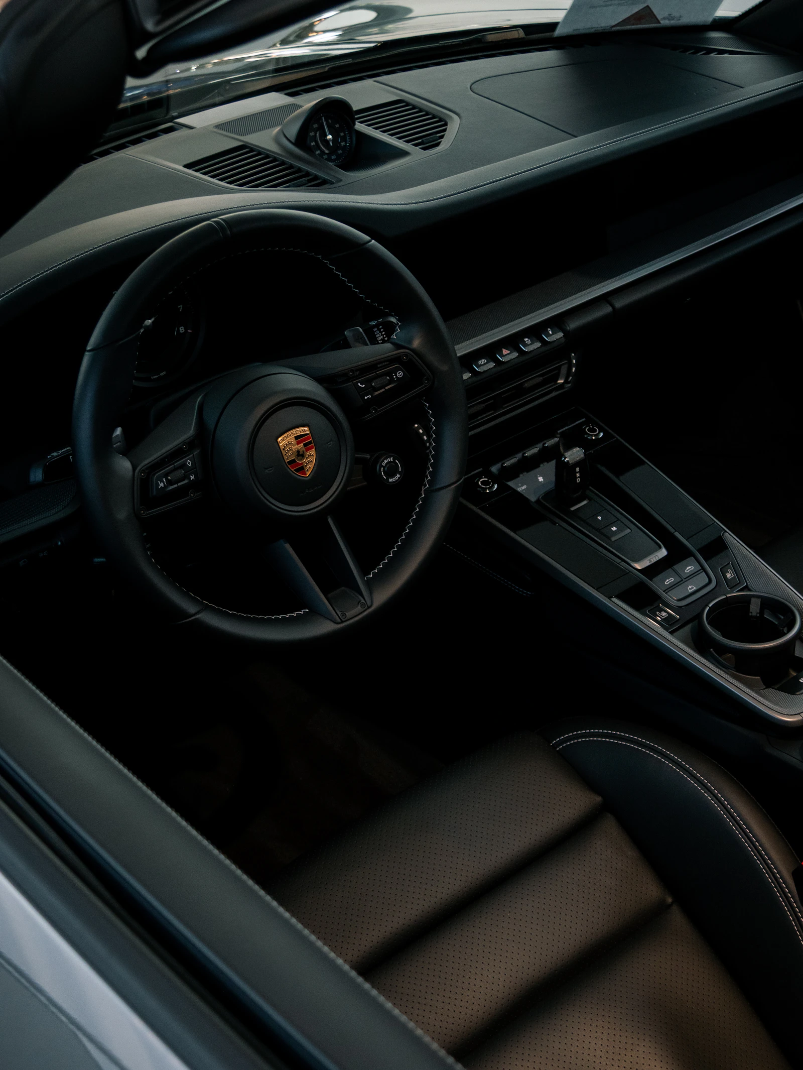 Black leather cockpit reference