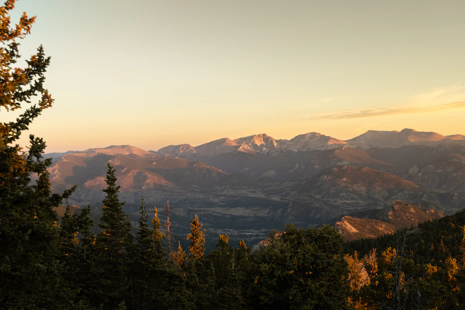 Mountain valley at golden hour