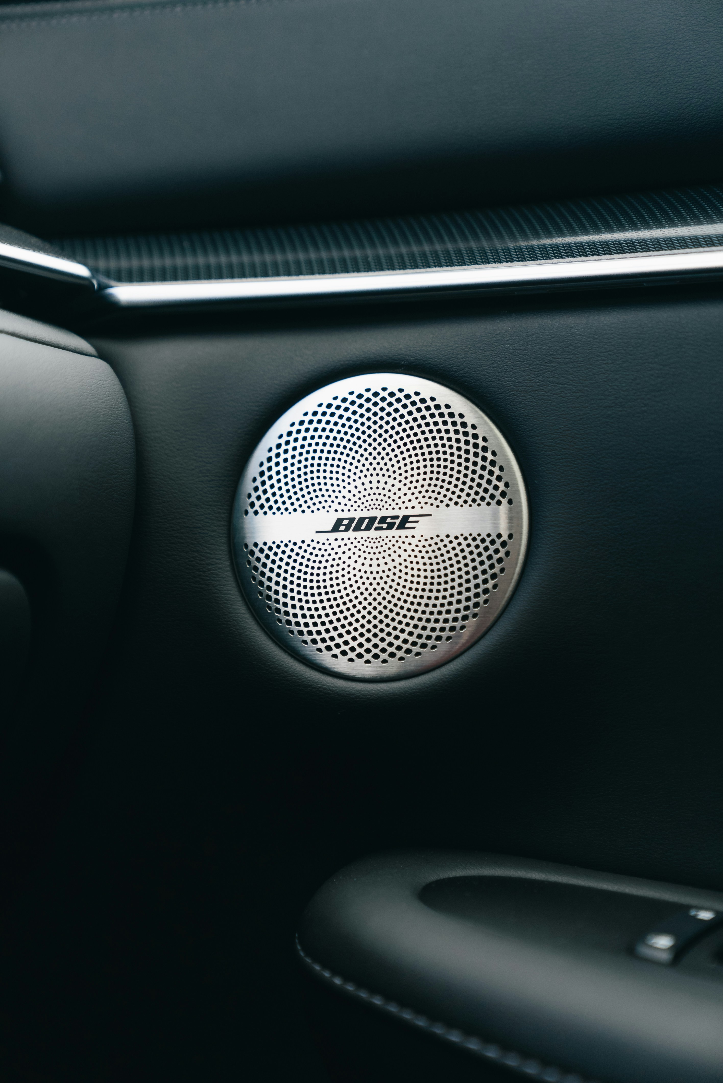 Bose speaker grill on a car door panel