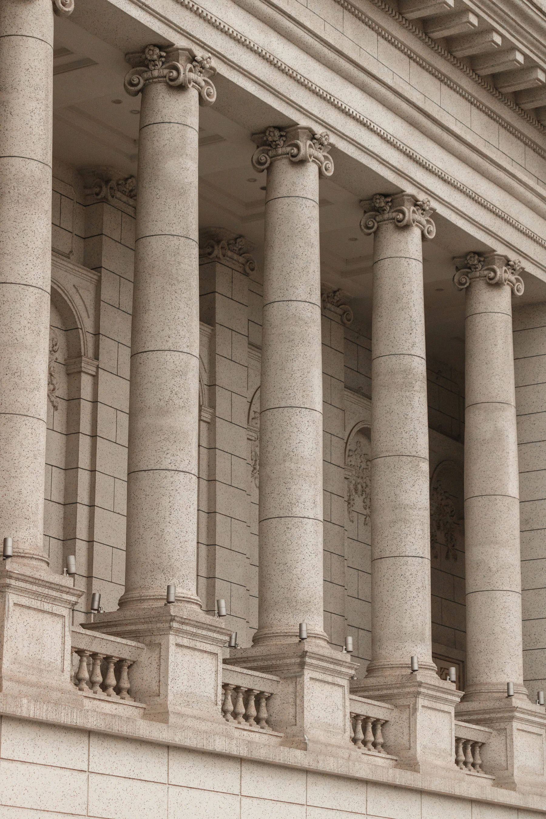Classical university campus columns