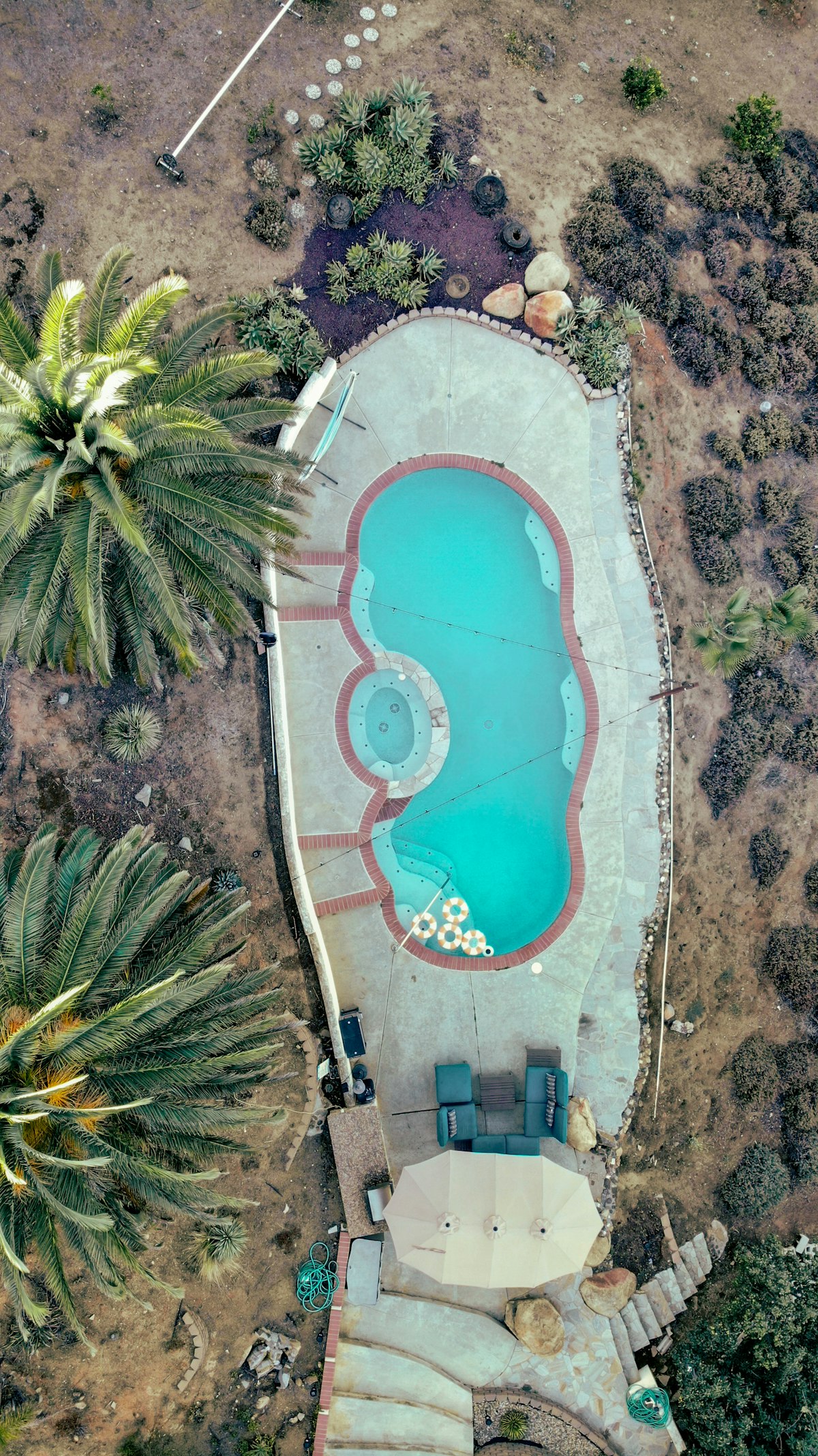 Aerial View of Pool and Spa