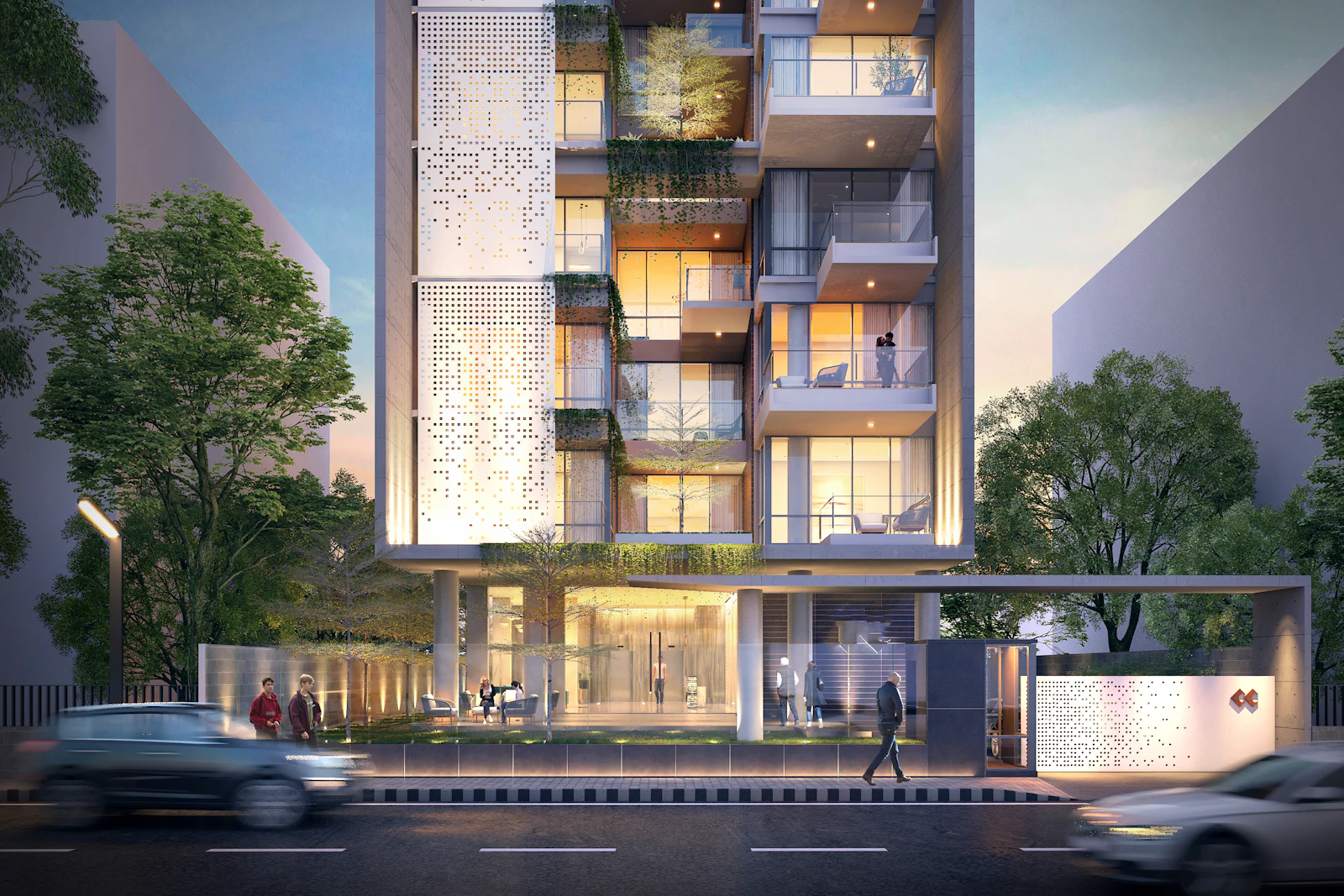 Modern premium residential apartment building representing professionally managed blocks and estates
