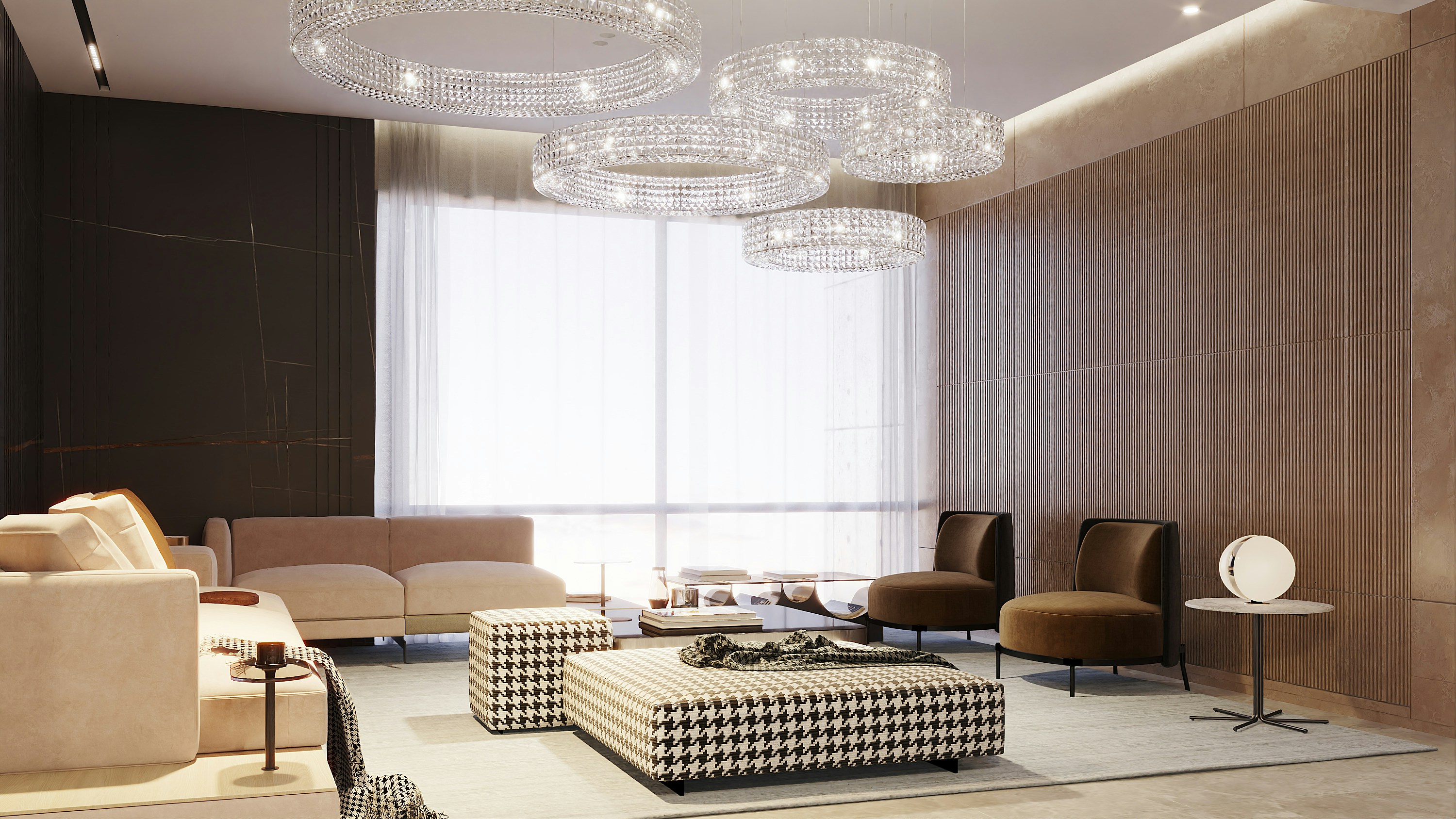 a modern, luxurious apartment living room - apartments close to las vegas strip