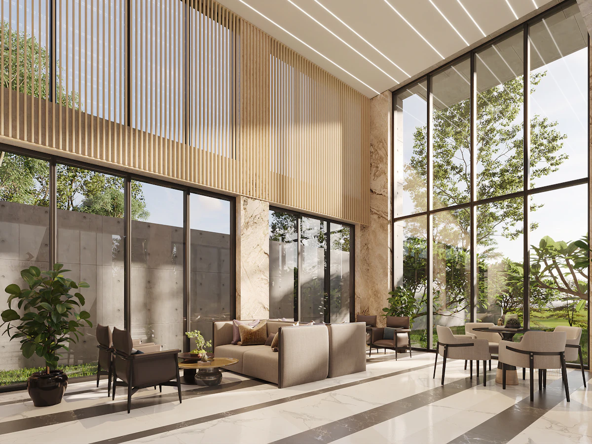 Residential building lobby