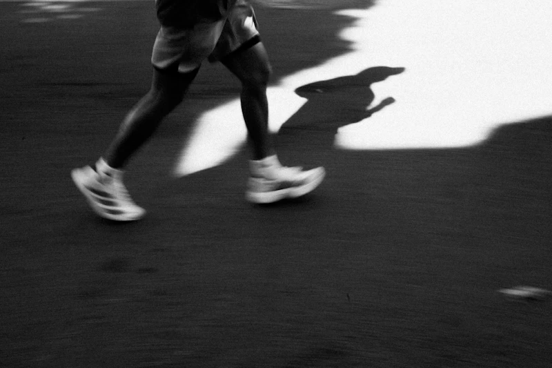 Runner's legs in motion