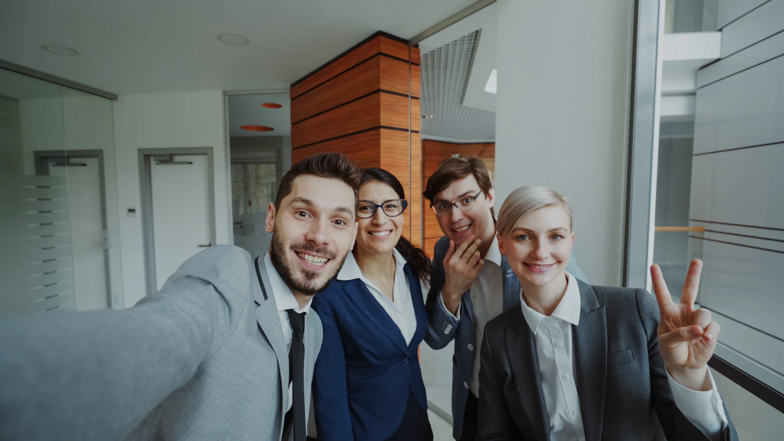 Business colleagues celebrating together after finishing a project