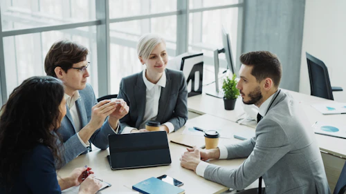Diverse team collaborating