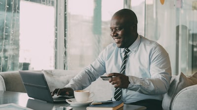 Businessman with credit card