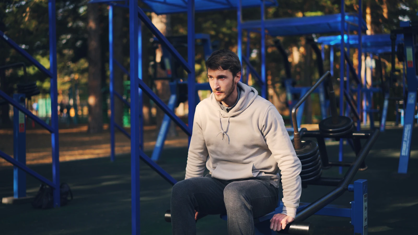 Outdoor fitness activity in a public space