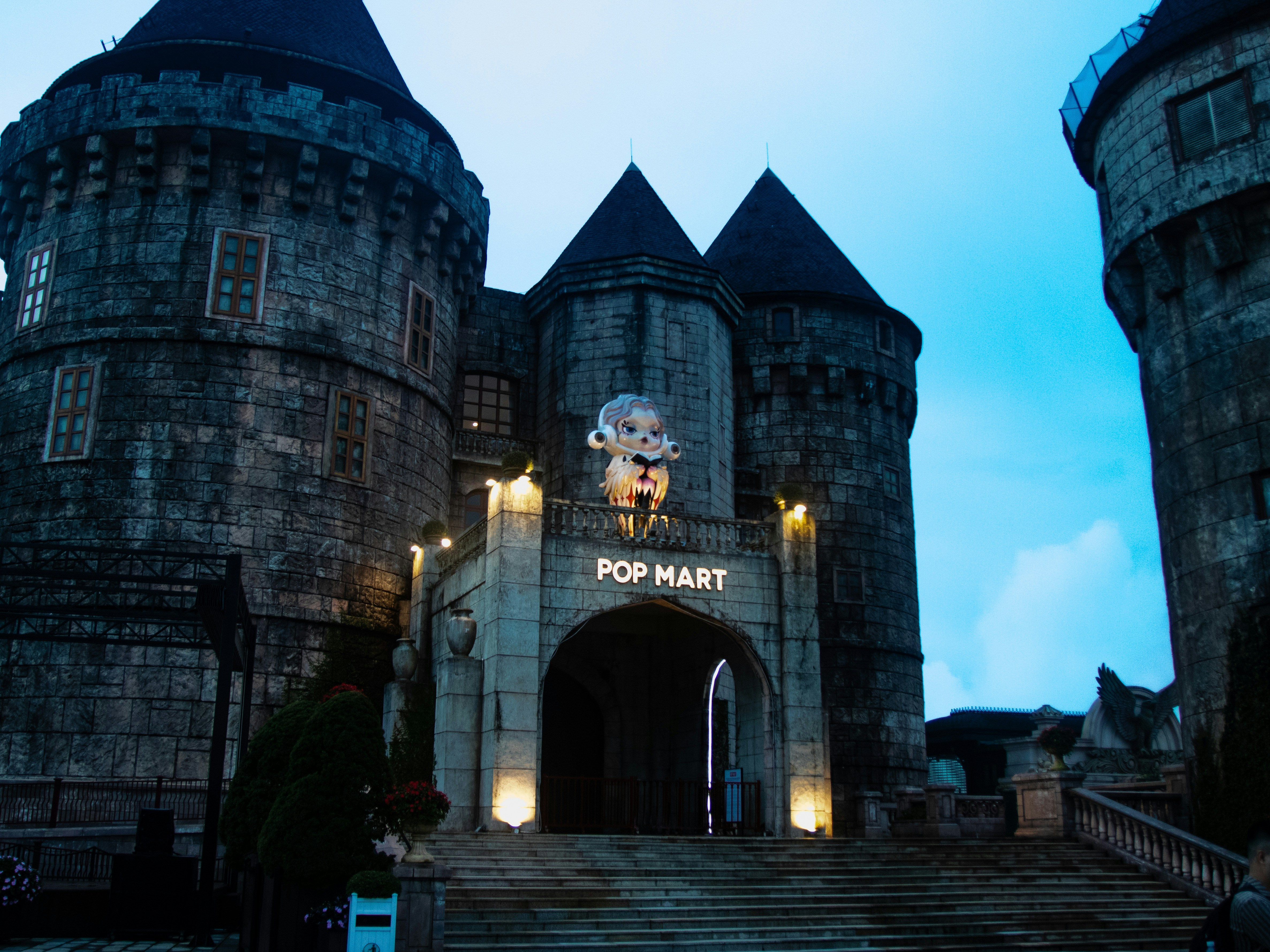 Gothic castle at dusk