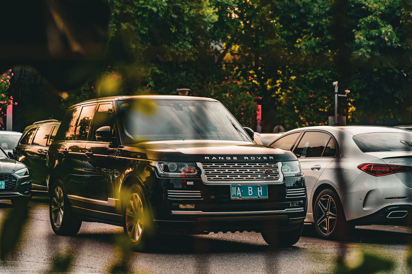 Black Range Rover Autobiography driving on a city street