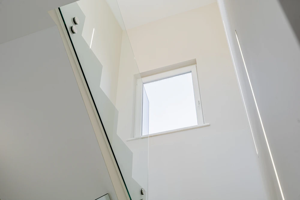 Wooden Staircase with Glass