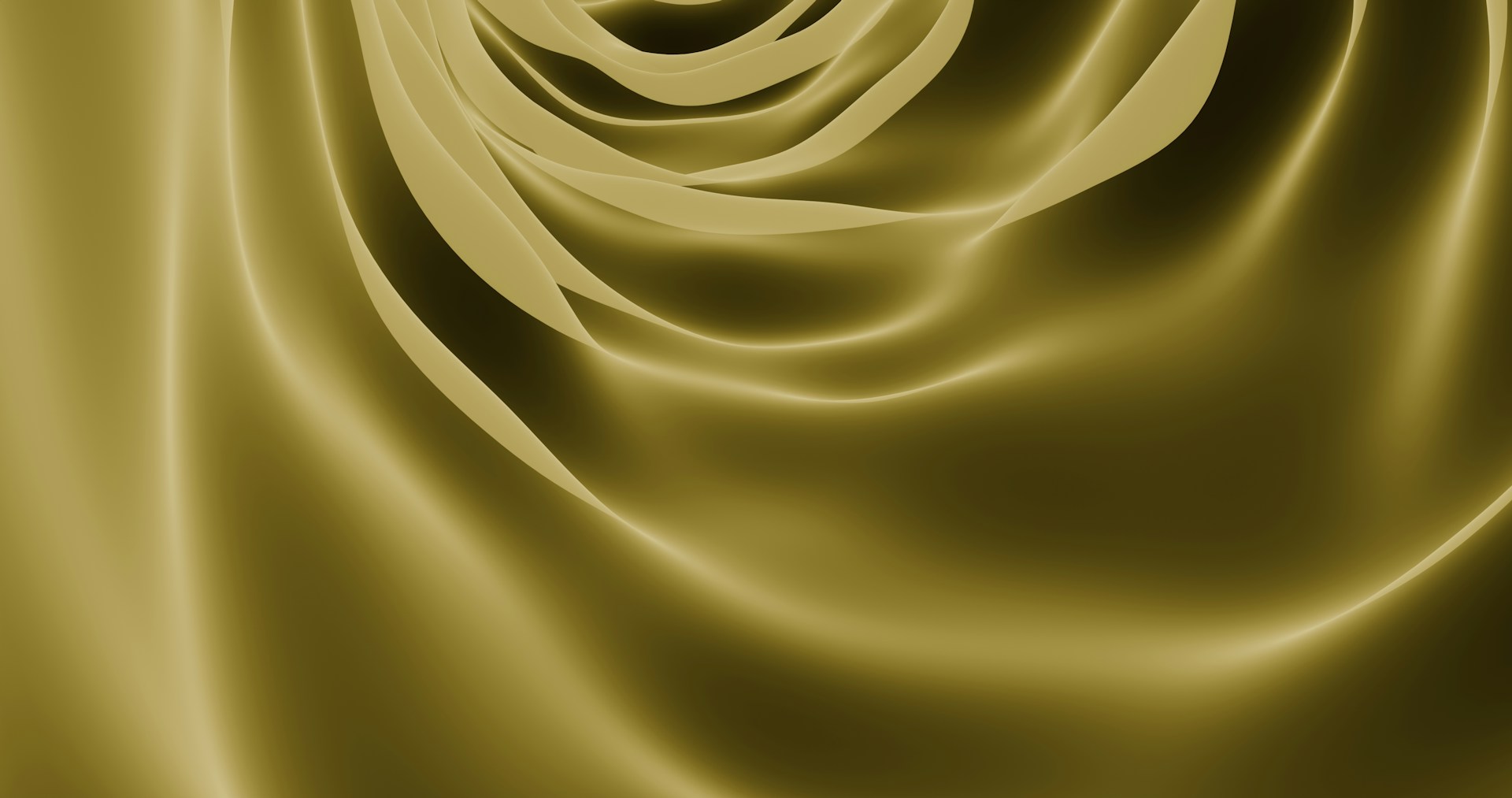 Golden fabric flowing into a tunnel