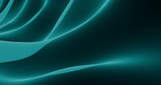 Abstract teal waves on a dark background